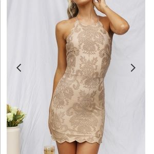 Beige bodycon dress